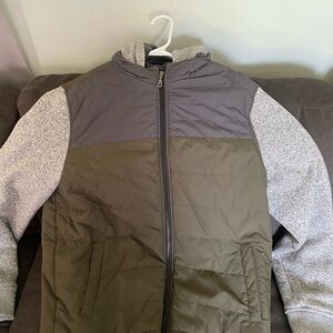 Urban Pipeline Gray and Olive Puffer Jacket